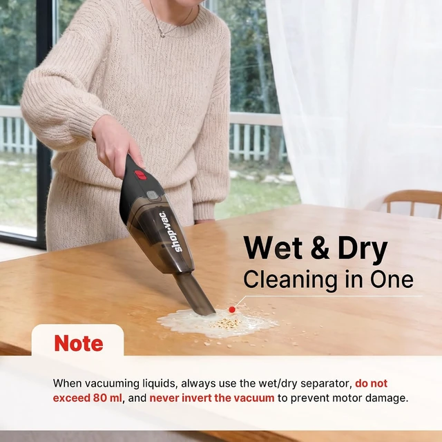 Alt view image 4 of 7 - Wet/Dry Handheld Vacuum Cordless, Wall-Mounted Hand Vac, Black