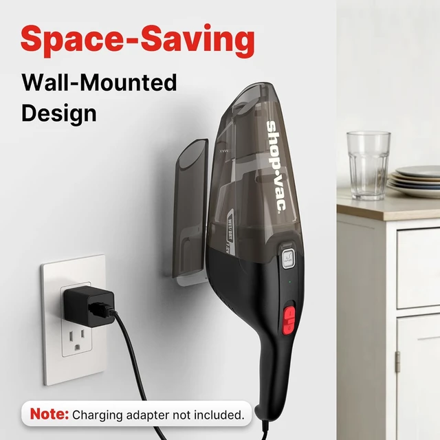 Alt view image 7 of 7 - Wet/Dry Handheld Vacuum Cordless, Wall-Mounted Hand Vac, Black