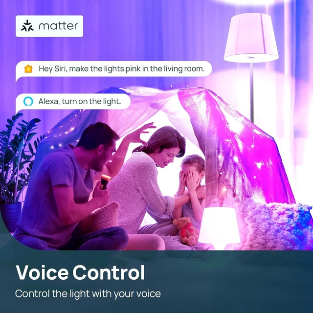 Alt view image 3 of 7 - Matter Smart Light Bulbs, Works with Home, Alexa, Google Home