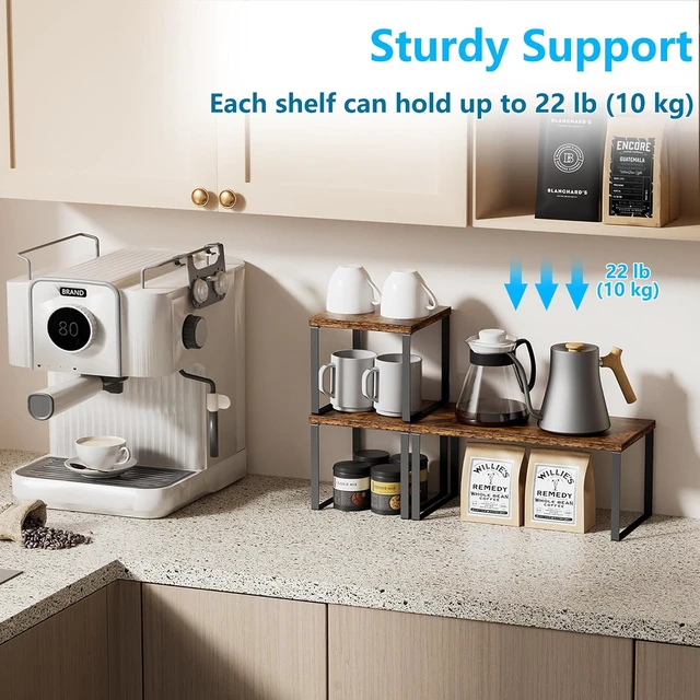 Alt view image 4 of 7 - Countertop Shelf, Kitchen Counter Organizer, Adjustable, Stackable