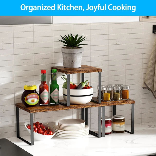 Alt view image 3 of 7 - Countertop Shelf, Kitchen Counter Organizer, Adjustable, Stackable