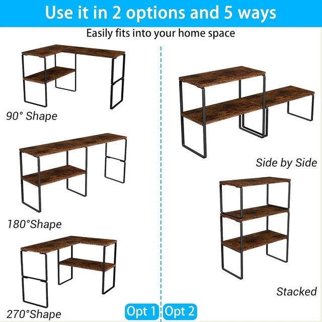 Alt view image 6 of 7 - Kitchen Counter Organizer, Countertop Shelf, Adjustable, Stackable