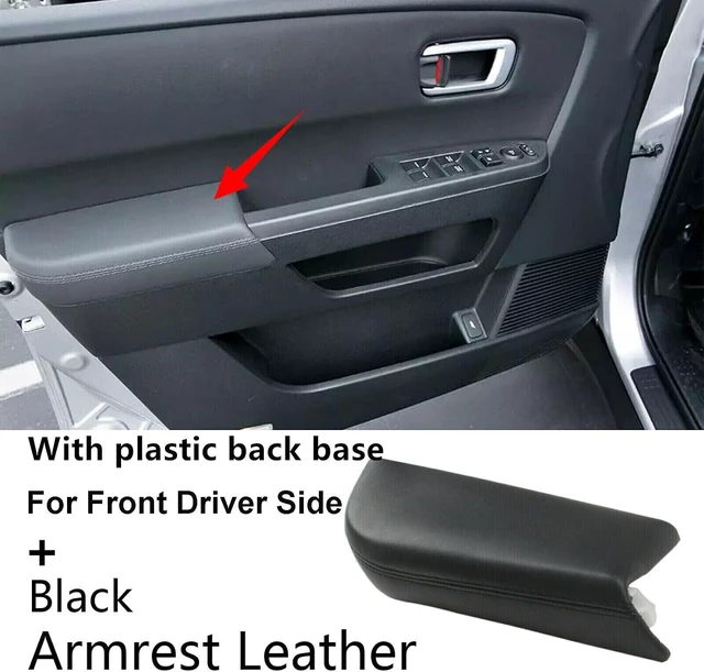 Alt view image 2 of 3 - Left Side Leather Door Panels Lid Armrest Cover Black Fit for Honda Pilot 2009-2015 Interior Accessories (with Back Base)