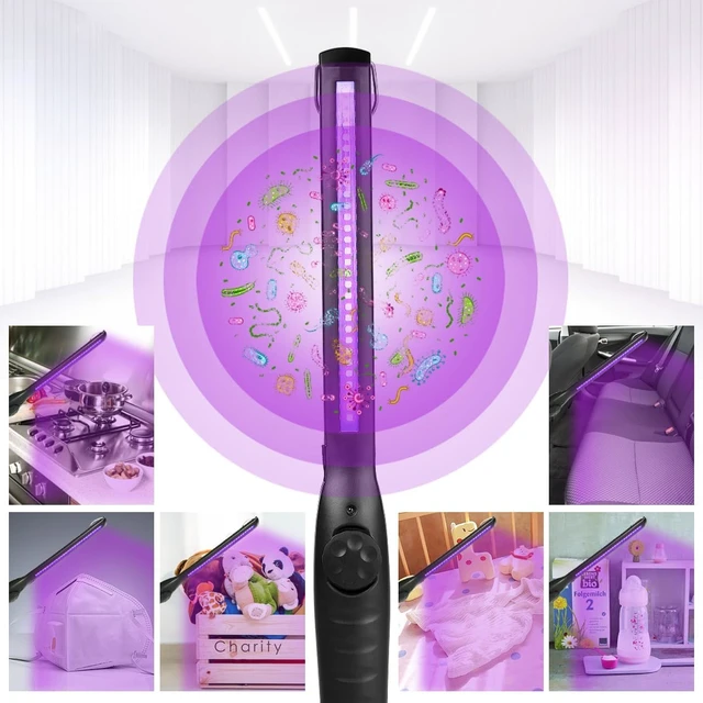 Alt view image 7 of 7 - UV Light Sanitizer, Portable UV Light Disinfection Lamp USB Rechargeable Ultraviolet Light Sanitizer for Home Hotel Travel Car UV Light Sanitizer Wand