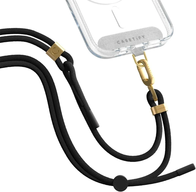 Alt view image 2 of 2 - 6mm Rope Cross Body Strap with Card - Solid Black