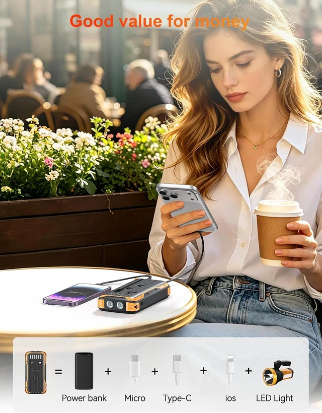 Alt view image 7 of 7 - Solar Power Bank 40000mAh PD20W Fast Charging Portable Solar Charger