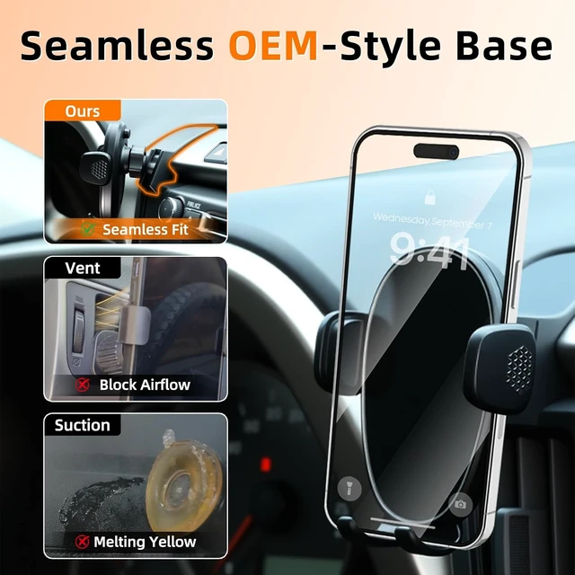 Alt view image 2 of 7 - Phone Holder for Rav4 (2013-2018), 360° Adjustable Dashboard Phone Mount, Hands Free Mobile Holder for Toyota Rav4, Car Mount for iPhone, & Android, Uber Accessories, Car Gifts for Men