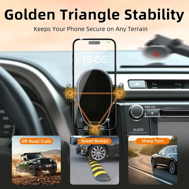 Alt view image 3 of 7 - Phone Holder for Rav4 (2013-2018), 360° Adjustable Dashboard Phone Mount, Hands Free Mobile Holder for Toyota Rav4, Car Mount for iPhone, & Android, Uber Accessories, Car Gifts for Men