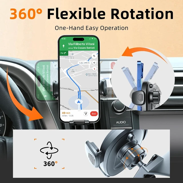 Alt view image 4 of 7 - Phone Holder for Rav4 (2013-2018), 360° Adjustable Dashboard Phone Mount, Hands Free Mobile Holder for Toyota Rav4, Car Mount for iPhone, & Android, Uber Accessories, Car Gifts for Men