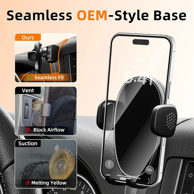 Alt view image 3 of 7 - Car Phone Holder for Jeep Wrangler (2011-2016 2017),Dashboard Phone Mount,360 Phone Holder Rotating,Hands Free Mobile Holder,Car Mount for iPhone, & Android,2015 Wrangler Interior Accessories