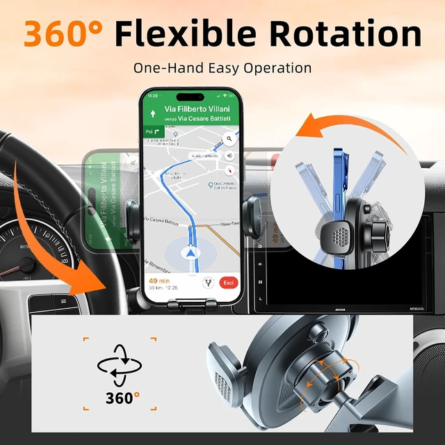 Alt view image 5 of 7 - Car Phone Holder for Jeep Wrangler (2011-2016 2017),Dashboard Phone Mount,360 Phone Holder Rotating,Hands Free Mobile Holder,Car Mount for iPhone, & Android,2015 Wrangler Interior Accessories
