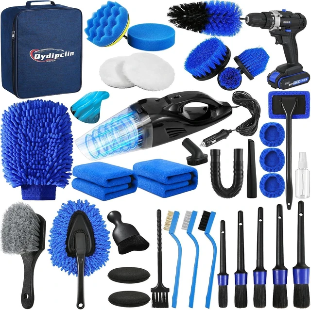 Main image of 37Pcs Car Detailing Kit Detailing Brush Set Car Wash Cleaning Kit Blue