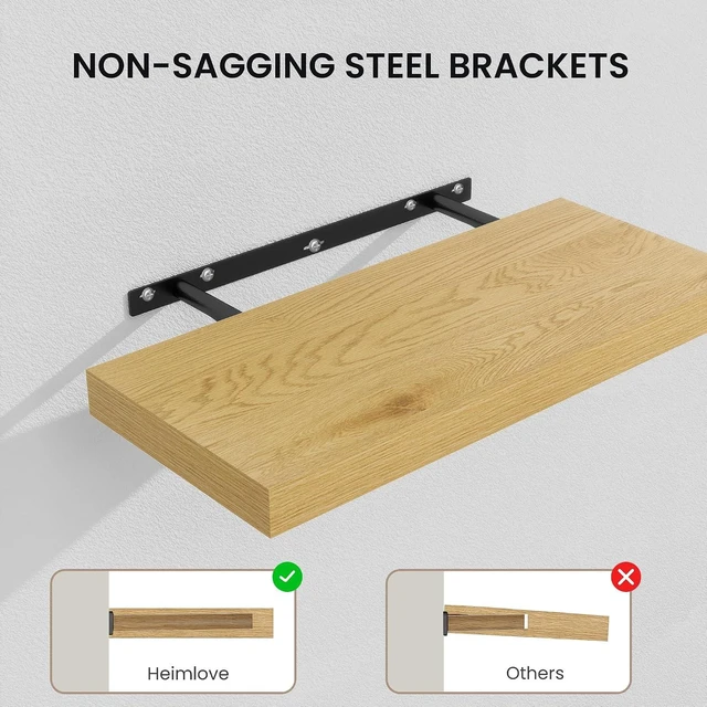 Alt view image 4 of 7 - Floating Shelves 15.7" W x 10.3" D Oak Set of 2