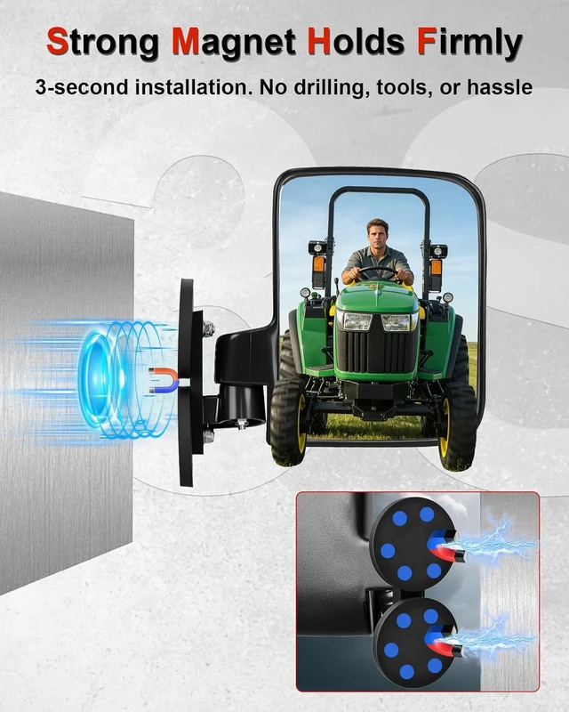 Alt view image 2 of 7 - Magnetic Tractor Mirror, 176 LBS Universal Adjustable, 2 Pack