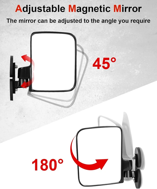 Alt view image 6 of 7 - Magnetic Tractor Mirror, 176 LBS Universal Adjustable, 2 Pack