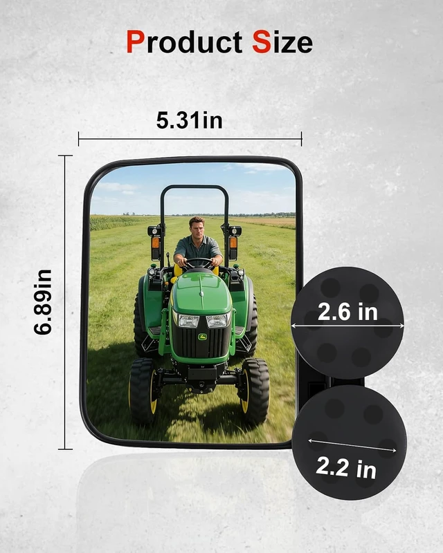 Alt view image 7 of 7 - Magnetic Tractor Mirror, 176 LBS Universal Adjustable, 2 Pack