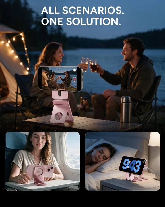 Alt view image 4 of 7 - Phone Tripod Stand, Portable Selfie Stick for iPhone, Ultra-Thin