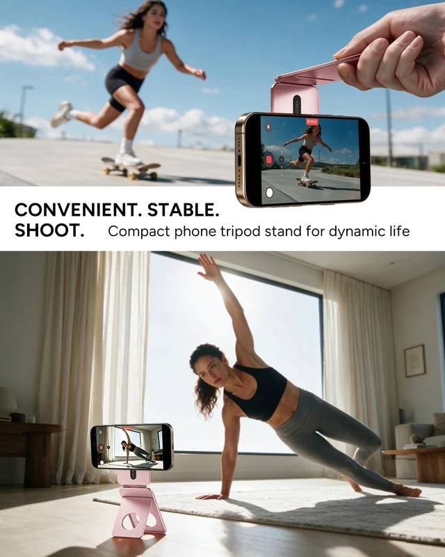 Alt view image 5 of 7 - Phone Tripod Stand, Portable Selfie Stick for iPhone, Ultra-Thin
