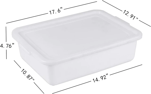 Alt view image 4 of 7 - 3-Pack 13 L Plastic Commercial Bus Tub with Lid, Restaurant Dish Tub