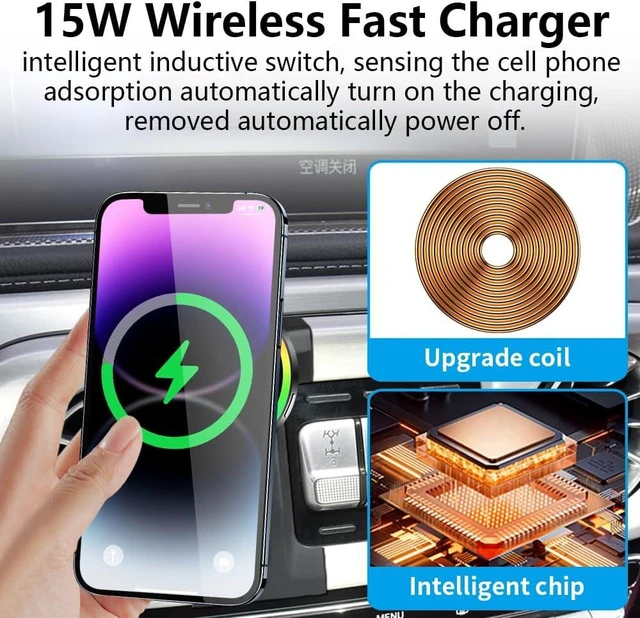 Alt view image 3 of 7 - Magsafe Car Magnetic Phone Mount for Mercedes Benz G-Class 2019 2020 2021 2022 2023 2024 G Wagon G550 G500 AMG G63 G55 W463 Auto Accessories Cell Phones Holder Fast 15W Wireless Charger