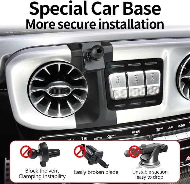 Alt view image 4 of 7 - Magsafe Car Magnetic Phone Mount for Mercedes Benz G-Class 2019 2020 2021 2022 2023 2024 G Wagon G550 G500 AMG G63 G55 W463 Auto Accessories Cell Phones Holder Fast 15W Wireless Charger