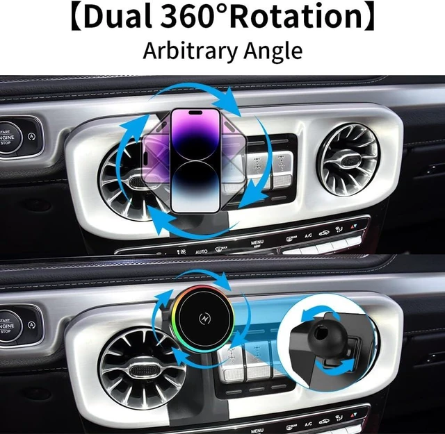 Alt view image 5 of 7 - Magsafe Car Magnetic Phone Mount for Mercedes Benz G-Class 2019 2020 2021 2022 2023 2024 G Wagon G550 G500 AMG G63 G55 W463 Auto Accessories Cell Phones Holder Fast 15W Wireless Charger