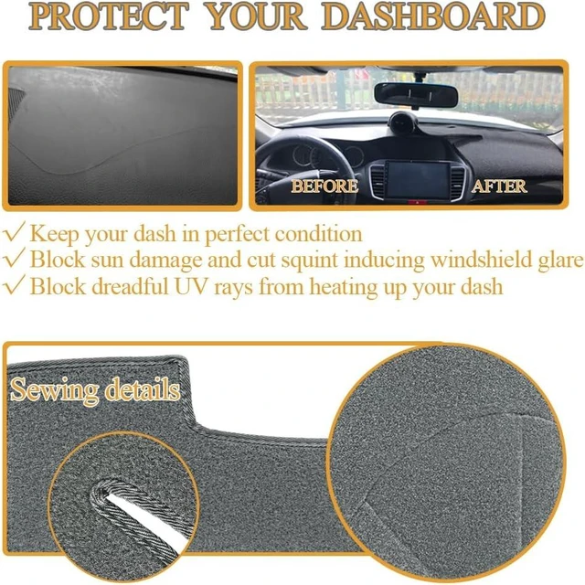 Alt view image 4 of 5 - Dash Cover Mat for Ford Ranger 1995-2011/ Explorer 1995-2001(Gray) J35