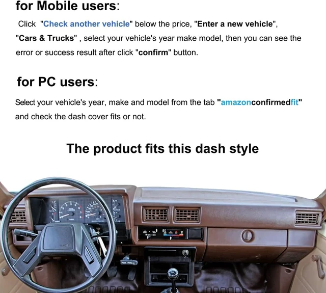 Alt view image 2 of 4 - Dash Cover Mat Fit for Toyota 4Runner Pickup Truck (DarkGray)F95