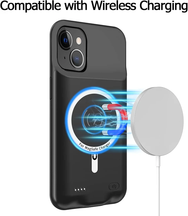 Alt view image 5 of 7 - Battery Case for iPhone 13, Full Encircle 10000mAh High Capacity Rechargeable Portable Charger Case Extended Battery Pack Compatible with iPhone 13 (6.1 inch) Wireless Charging Case with Carplay-Black