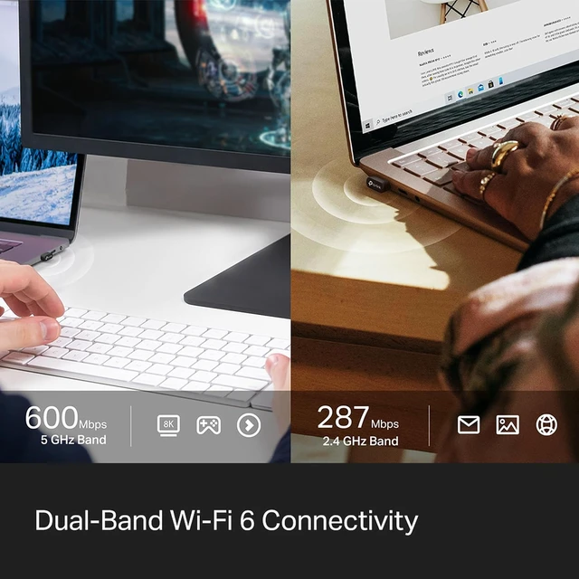 Alt view image 3 of 7 - Nano 2-in-1 AX900 USB WiFi 6 Bluetooth 5.3 Adapter for Desktop PC