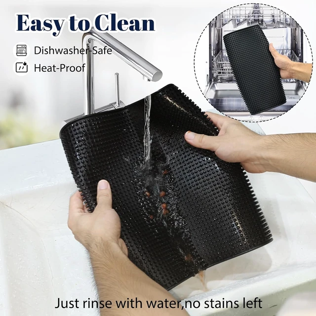 Alt view image 6 of 7 - 6 Pack Rubber Bar Mats for Countertop 18x12 Inch Black Silicone Coffee Bar Mats for Bartending Dish Drying Matt Kitchen Counter Home Bars Cocktail Spill Non-Slip Mat Bartender Accessories