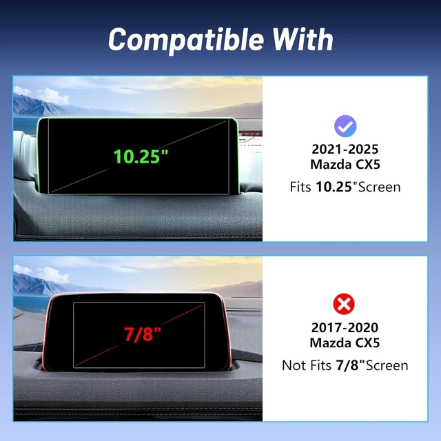 Alt view image 2 of 7 - Car Phone Holder for Mazda CX5 (2021-2025, 10.25" Screen Only), MagSafe Car Mount Charger, Magnetic Phone Holder, 15W Wireless Charging, 360° & Hands Free, with Storage Box, CX-5 Interior Accessories