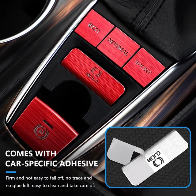 Alt view image 5 of 6 - 5PCS Gear Shift Panel Button Sticker Suitable for Camry 2018-2023 Aluminum Alloy Patch Center Console Protector Decorative Accessories - Red