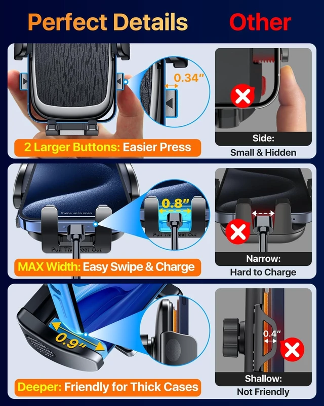 Alt view image 7 of 7 - 2026100+LBS Suction & Flexible Low-Profile Arm Car Phone Holder Mount