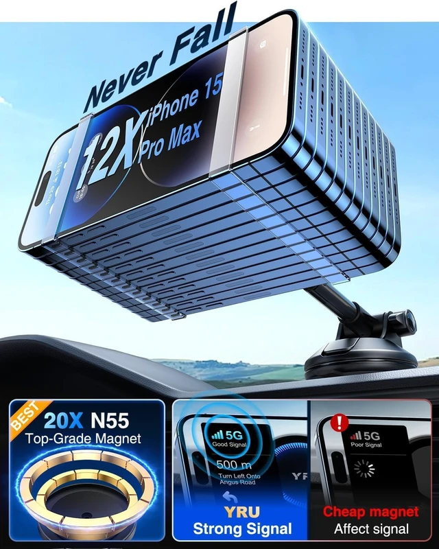Alt view image 4 of 7 - Upgrade80+LB Super SuctionMagnetic Phone Holder Car for MagSafe Mount