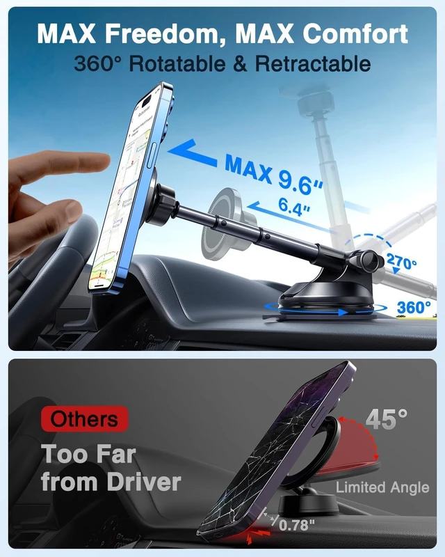 Alt view image 6 of 7 - Upgrade80+LB Super SuctionMagnetic Phone Holder Car for MagSafe Mount