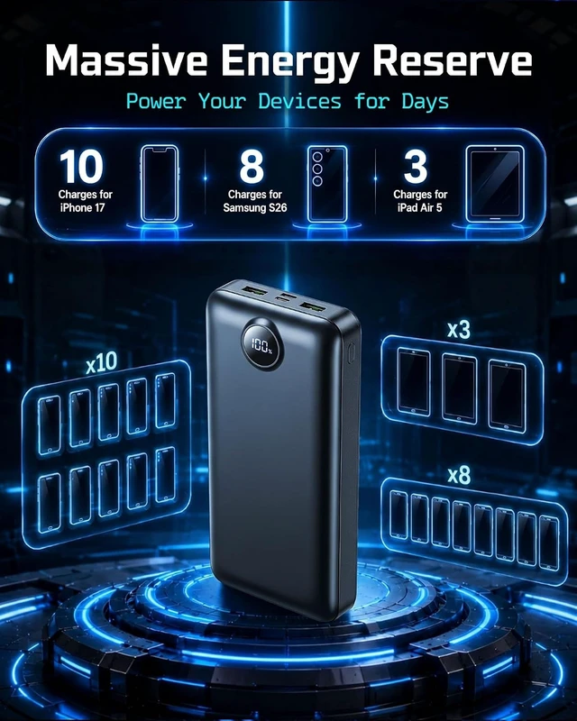 Alt view image 2 of 7 - Portable Charger Power Bank 50000mAh Fast Charging External Battery Pack