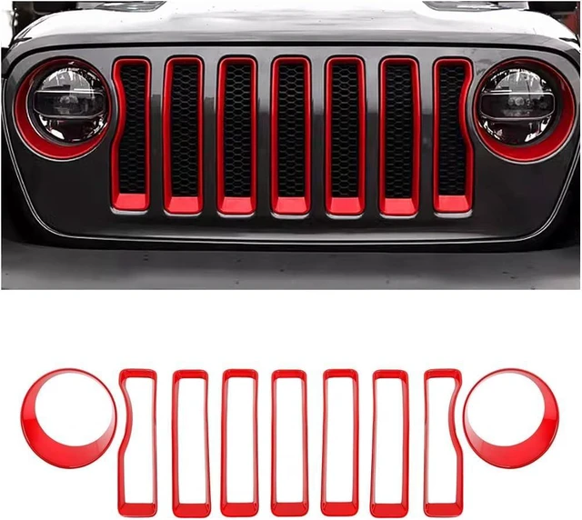 Main image of MAXDOM Grill Insert Set Fit for Jeep 2018-2023 Wrangler JL & Gladiator JT