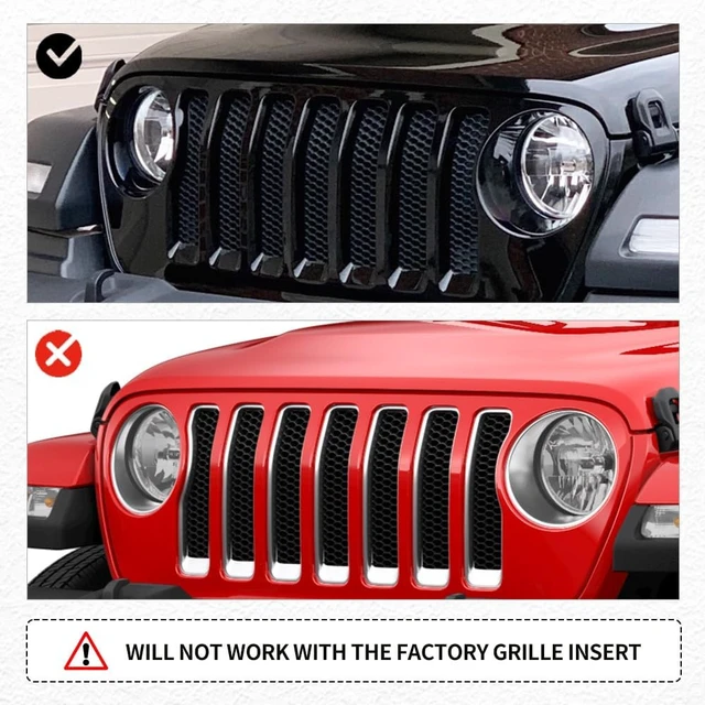 Alt view image 4 of 7 - MAXDOM Grill Insert Set Fit for Jeep 2018-2023 Wrangler JL & Gladiator JT
