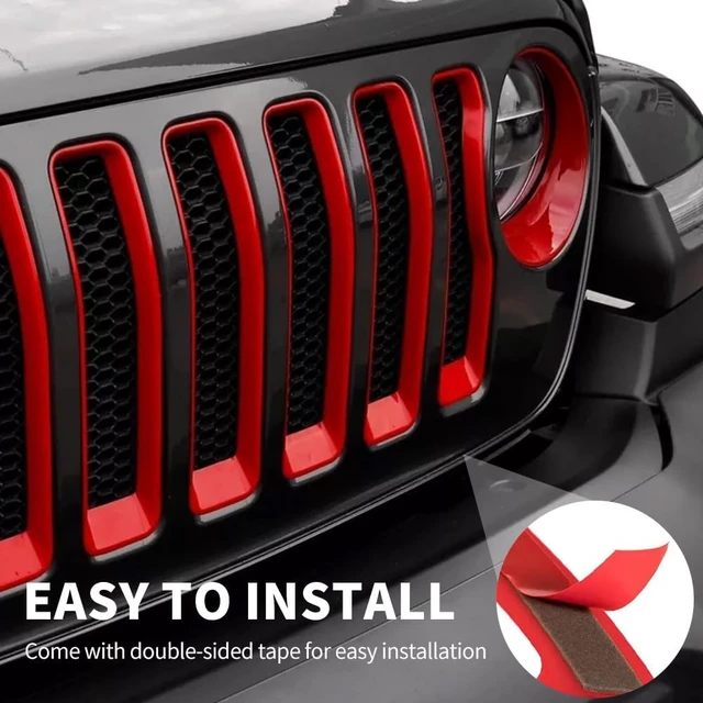 Alt view image 7 of 7 - MAXDOM Grill Insert Set Fit for Jeep 2018-2023 Wrangler JL & Gladiator JT