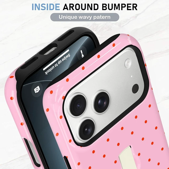 Alt view image 4 of 7 - Compatible with iPhone 18 Pro Case Spot Pattern -Hot Pink