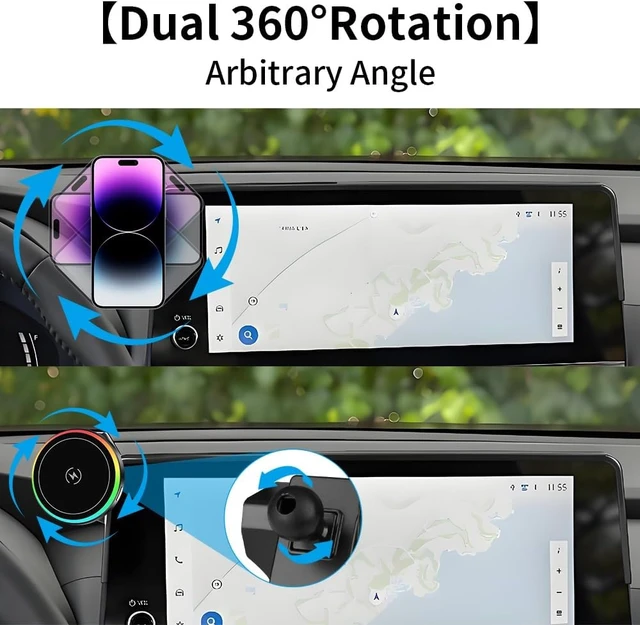 Alt view image 5 of 7 - Car Magnetic Phone Mount for Toyota Grand Highlander 2024 2025 2026 and Grand Highlander Hybrid 2024-2026 Auto Accessories Best Cellphone Holder Fast 15W Wireless Charger Cell Phones Charging Stand