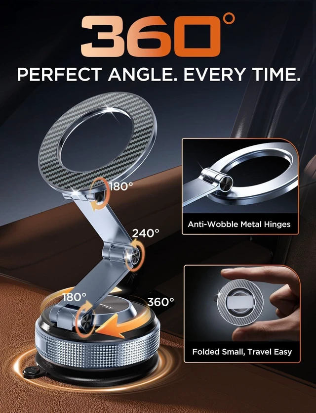 Alt view image 2 of 7 - Magnetic Car Phone Holder Tesla Phone Mount for Magsafe,Long Arm