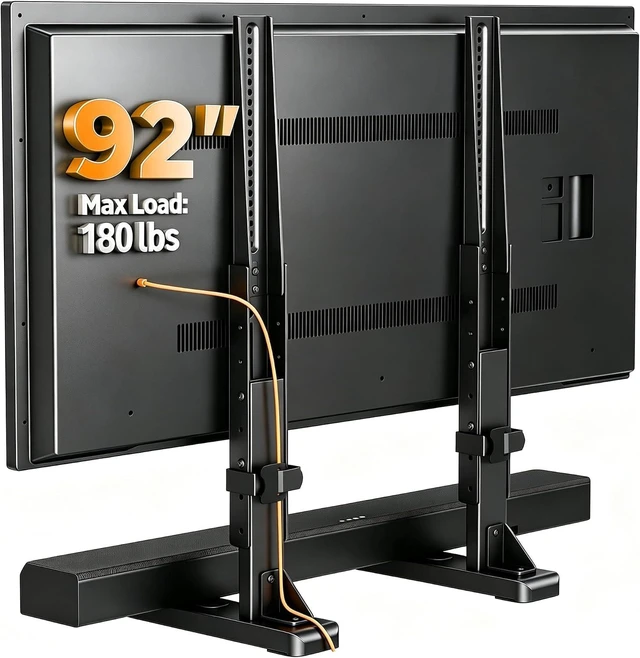 Main image of Large TV Stand Table Top for Most 24 to 86 90 92 Inch Flat/Curved TVs, Universal Heavy Duty TV Stand Leg, Support 180 lbs, Max VESA 800x600mm, for Living Room ML3286