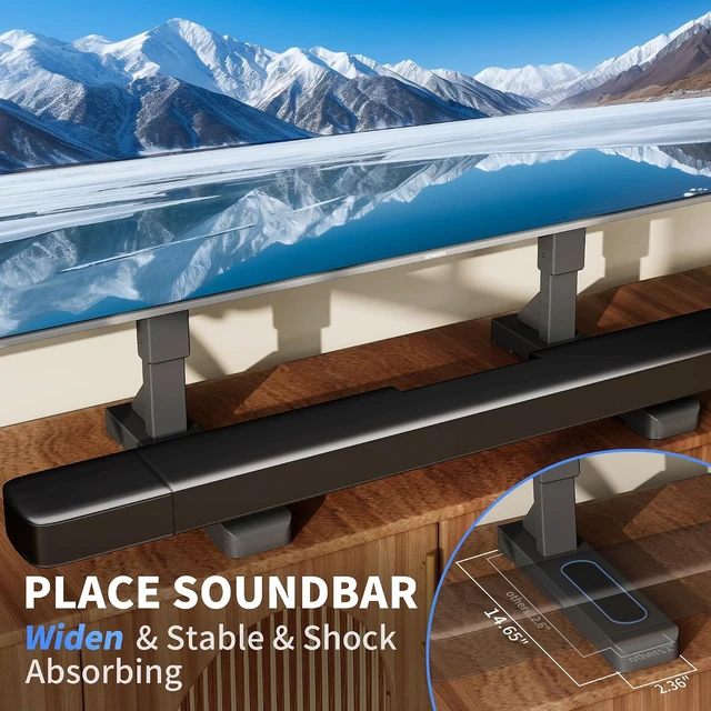 Alt view image 5 of 7 - Large TV Stand Table Top for Most 24 to 86 90 92 Inch Flat/Curved TVs, Universal Heavy Duty TV Stand Leg, Support 180 lbs, Max VESA 800x600mm, for Living Room ML3286