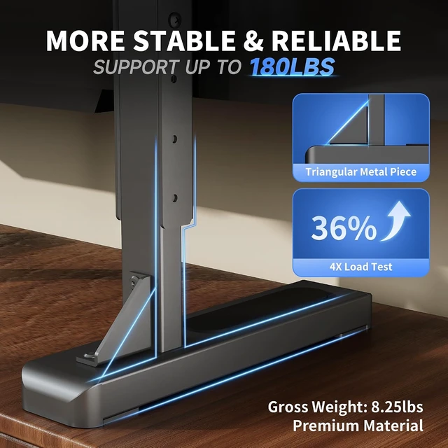 Alt view image 2 of 7 - Large TV Stand Table Top for Most 24 to 86 90 92 Inch Flat/Curved TVs, Universal Heavy Duty TV Stand Leg, Support 180 lbs, Max VESA 800x600mm, for Living Room ML3286
