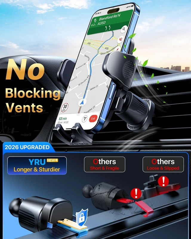 Alt view image 4 of 7 - 2026100+LBS Suction & Flexible Low-Profile Arm Car Phone Holder Mount
