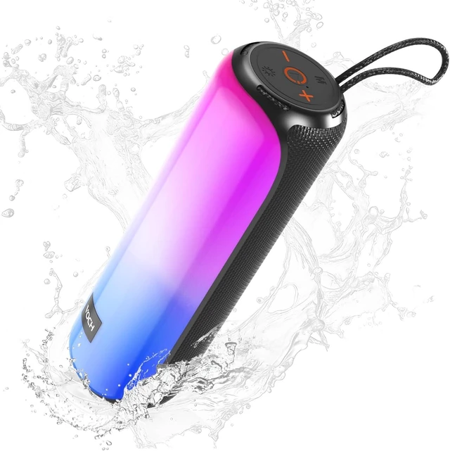 Main image of Bluetooth 5.3 Speaker with RGB Light, Portable Wireless Speaker with 20H Playtime, TWS Stereo Sound, IPX7 Waterproof, USB&TF Card Support, Loud Sound for Outdoor Camping Home Travel Party Black