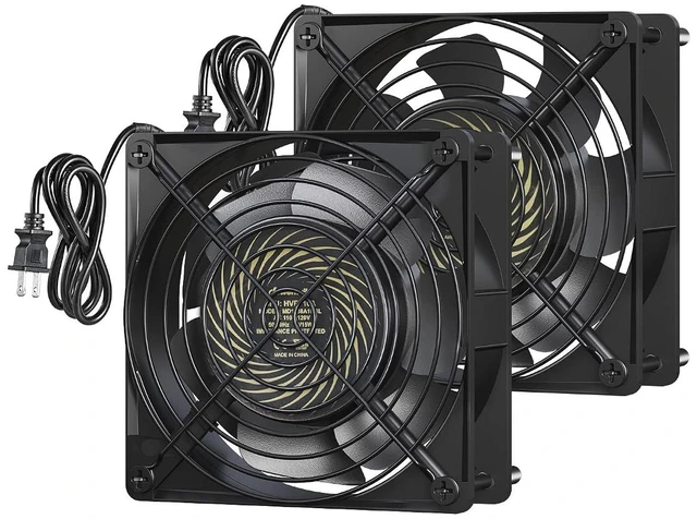 Main image of 2 Pack 120V AC Fan Waterproof Exhaust Fan 120mm 18W 2850RPM 90CFM