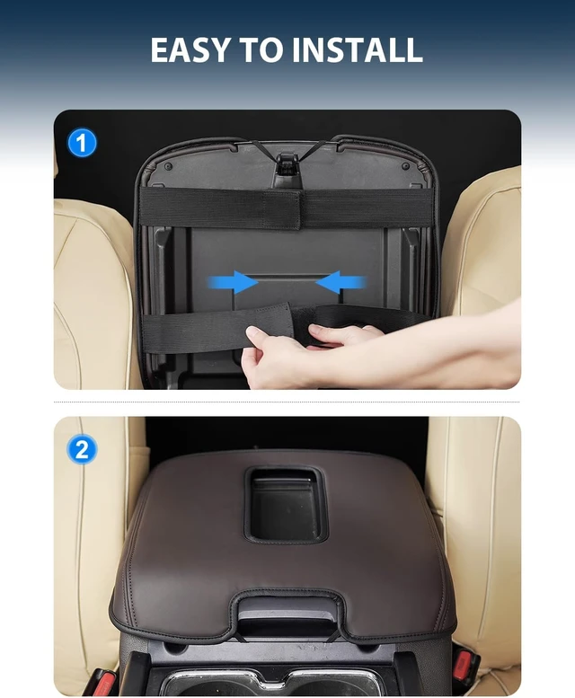 Alt view image 6 of 7 - Center Console Armrest Cover for GMC Sierra & Chevrolet Silverado 2014-2018, Tahoe & Yukon & Suburban 2015-2020, Bucket Seat, Car Armrest Protector, Cocoa Brown